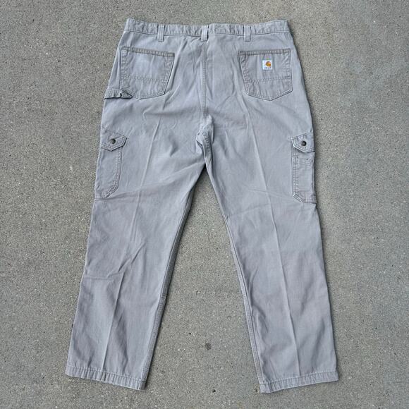Carhartt Gray Relaxed Fit Ripstop Cargo Work Pants B342 DES 42x32 - Picture 2 of 7